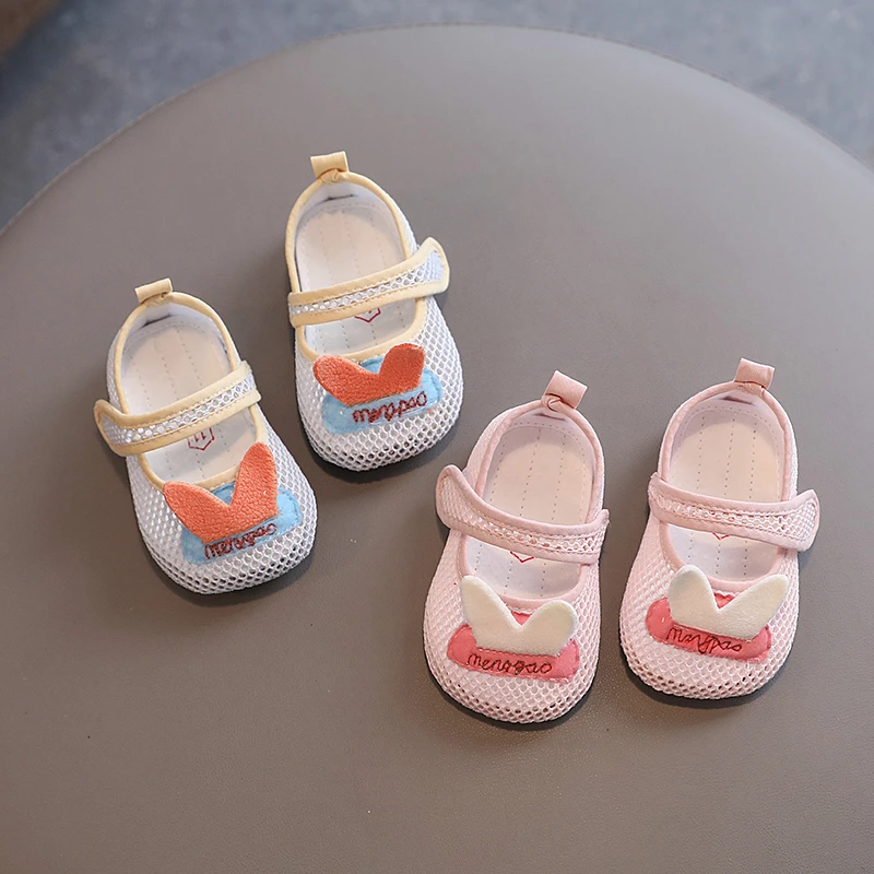 夏季透气学步鞋网面防滑软底婴儿凉鞋1-2岁软底室内鞋宝宝网鞋