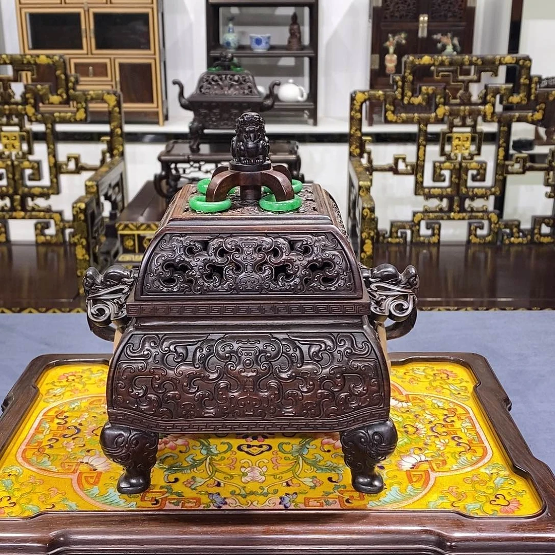 迷***王成套家具红酸枝木类香炉