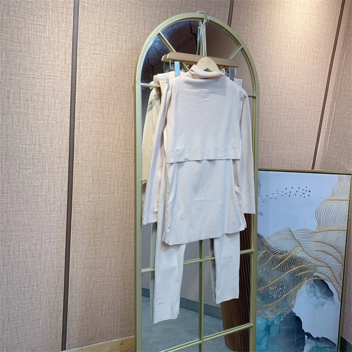 O226杏色孕妇高领德绒哺乳秋衣两件套XL110-140 2XL150