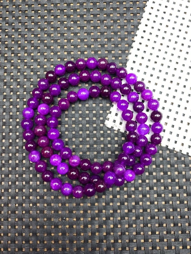 玉化樱花紫舒6mm三圈手串911