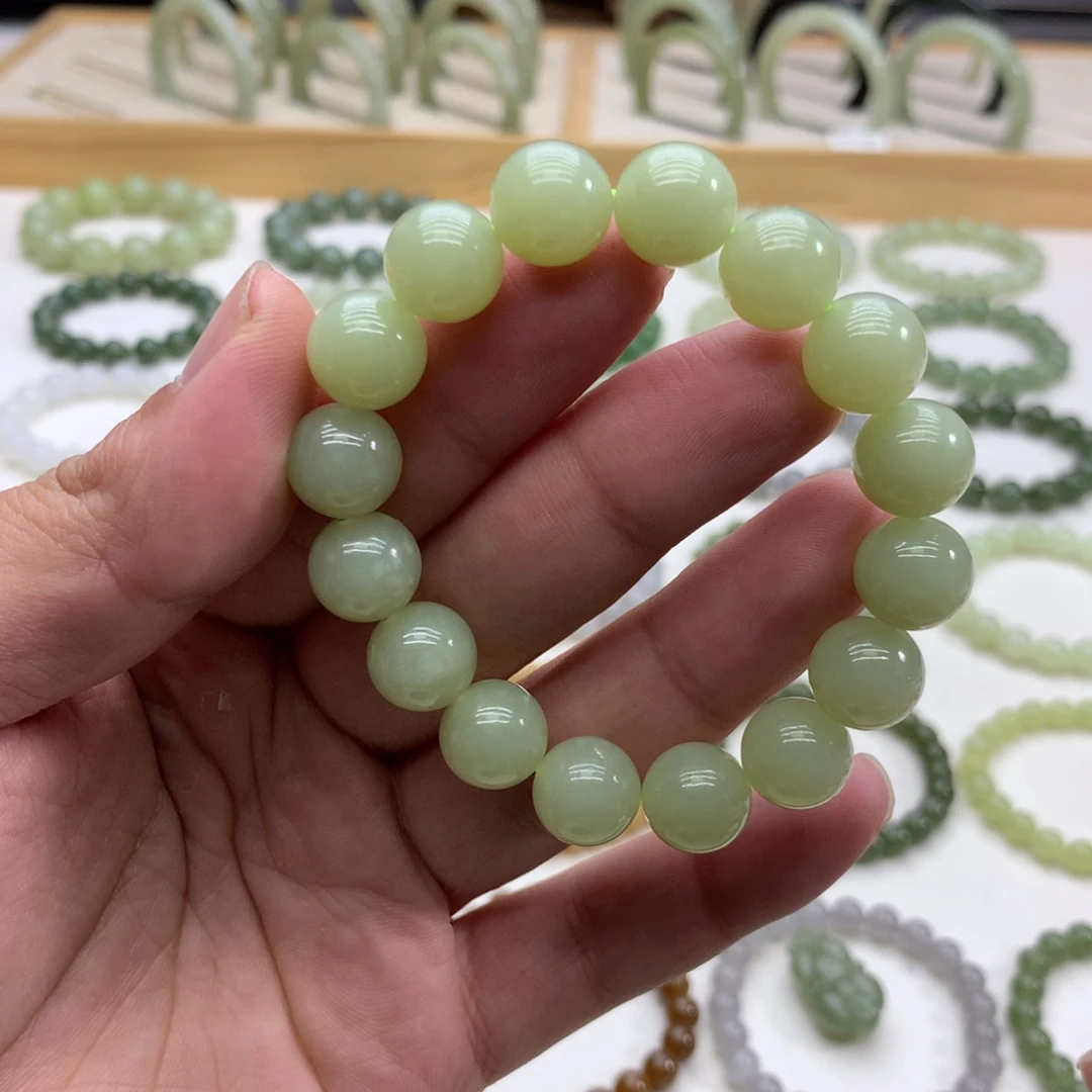 和田玉手串（晴水11.8）未镶嵌