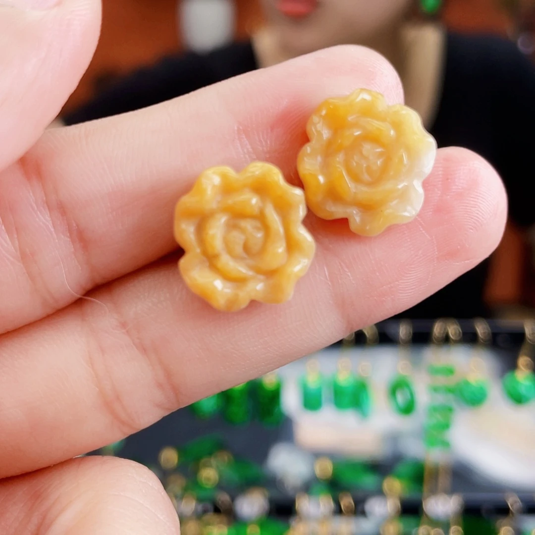 翡翠未镶嵌耳饰饰品