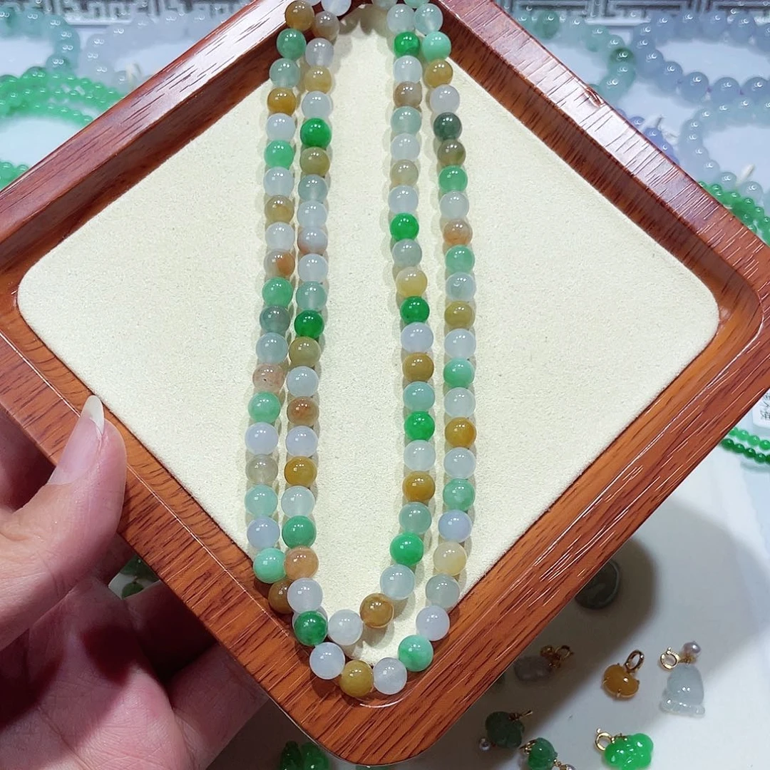 翡翠未镶嵌手链天然缅甸翡翠A货卡6.6