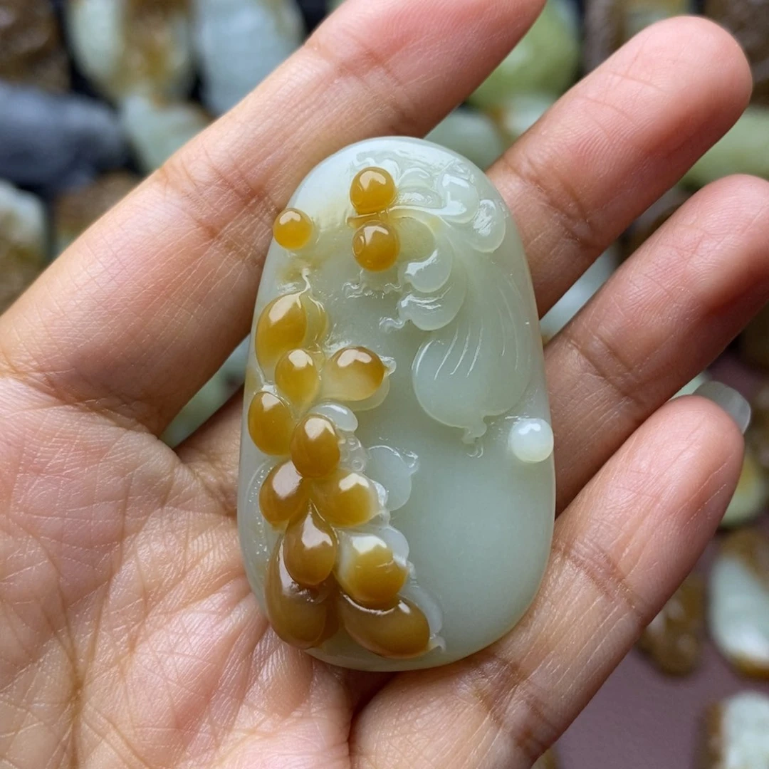 项链未镶嵌和田玉（糖玉）