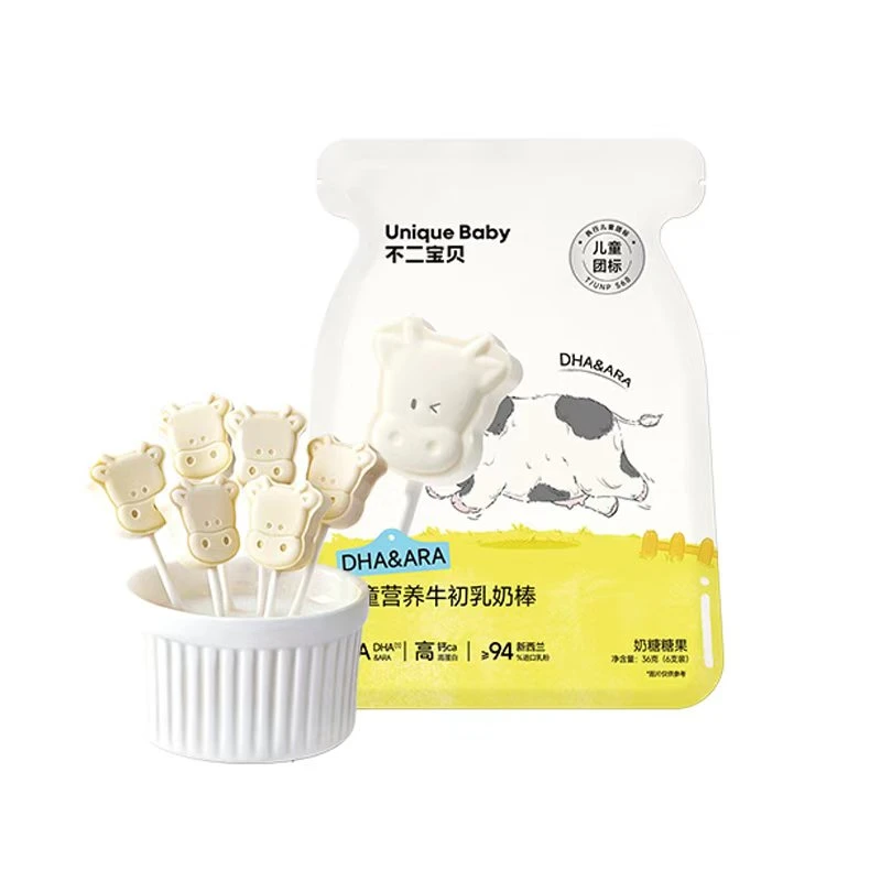 不二宝贝DHA高钙牛初乳奶棒儿童奶片无蔗糖添加宝宝休闲零食糖果