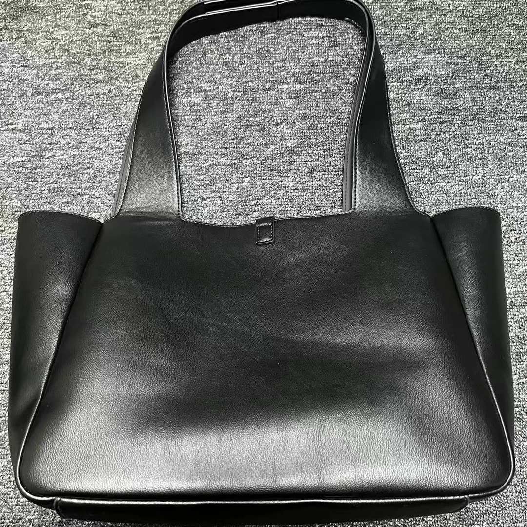 24年秋冬新款真皮重工女包叉大托特TA0444黑色35cm