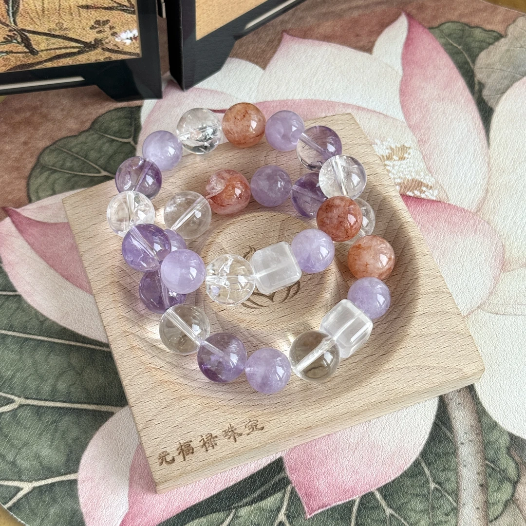 【元福禄】【紫定能成】天然紫水晶设计款多宝手串 多样性发其一