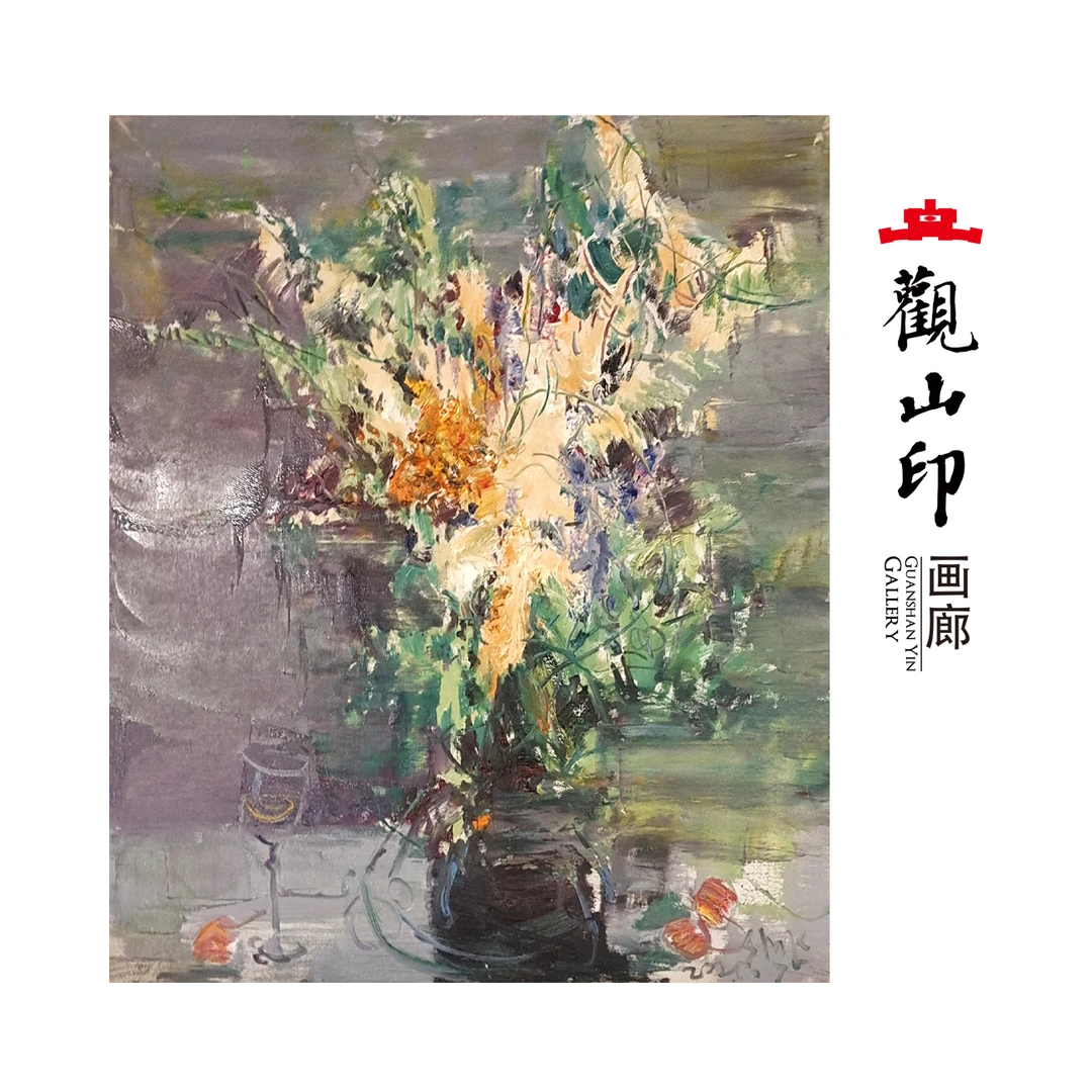 SMK原创手绘风景油画50x60cm花卉作品2377