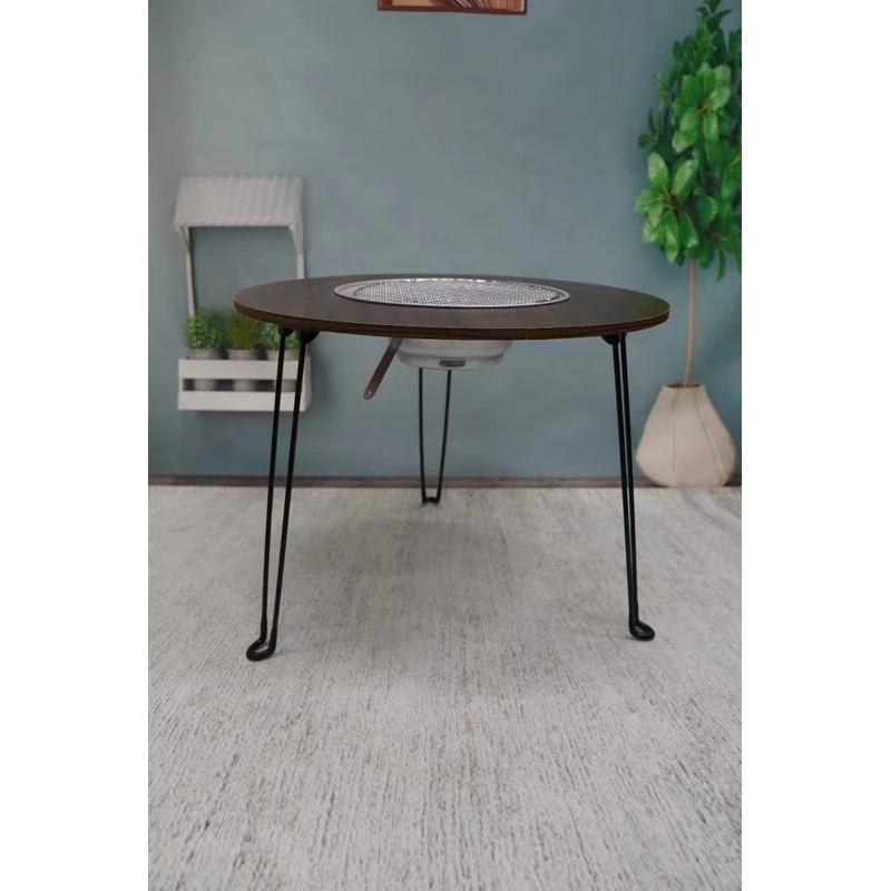 围炉煮茶单桌炭炉淄博烧烤炉户外便携桌子家用碳烤肉架户外桌子