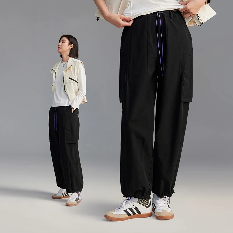 CLOUDSPACE/云上生活【阔腿伞兵裤】撞色抽绳口袋休闲裤春秋新款裤