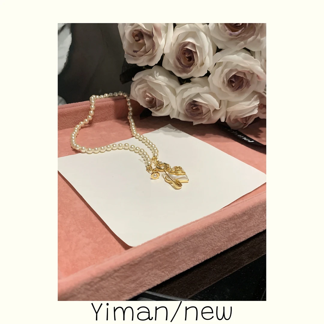 铜合金仿珍珠吊坠 土星爱心吊坠珠珠项链MZ3826