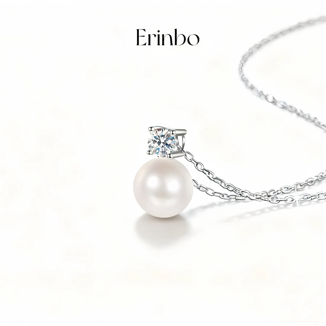 吊坠925银莫桑石 “升级莫桑石明珠项链”S925银30分莫桑钻简约百搭