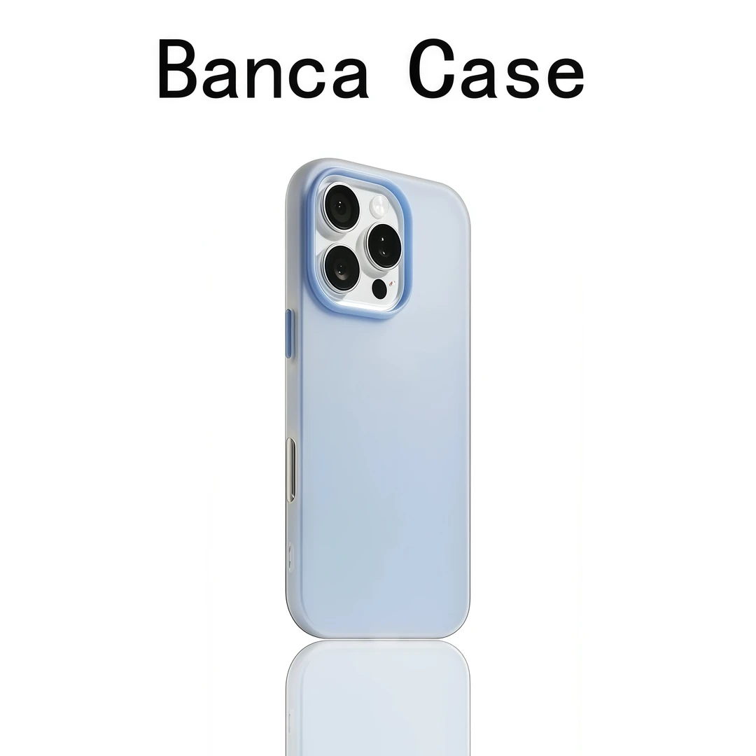 BANCA简约纯色肤感果冻适用iPhone16/15promax手机壳14/13二合一