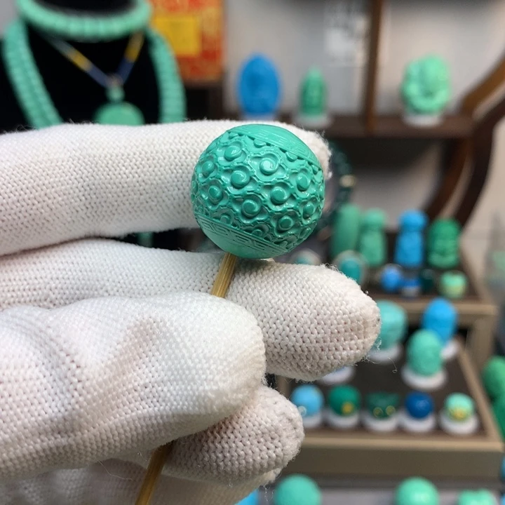 湖北原矿祥云纹圆珠卡20