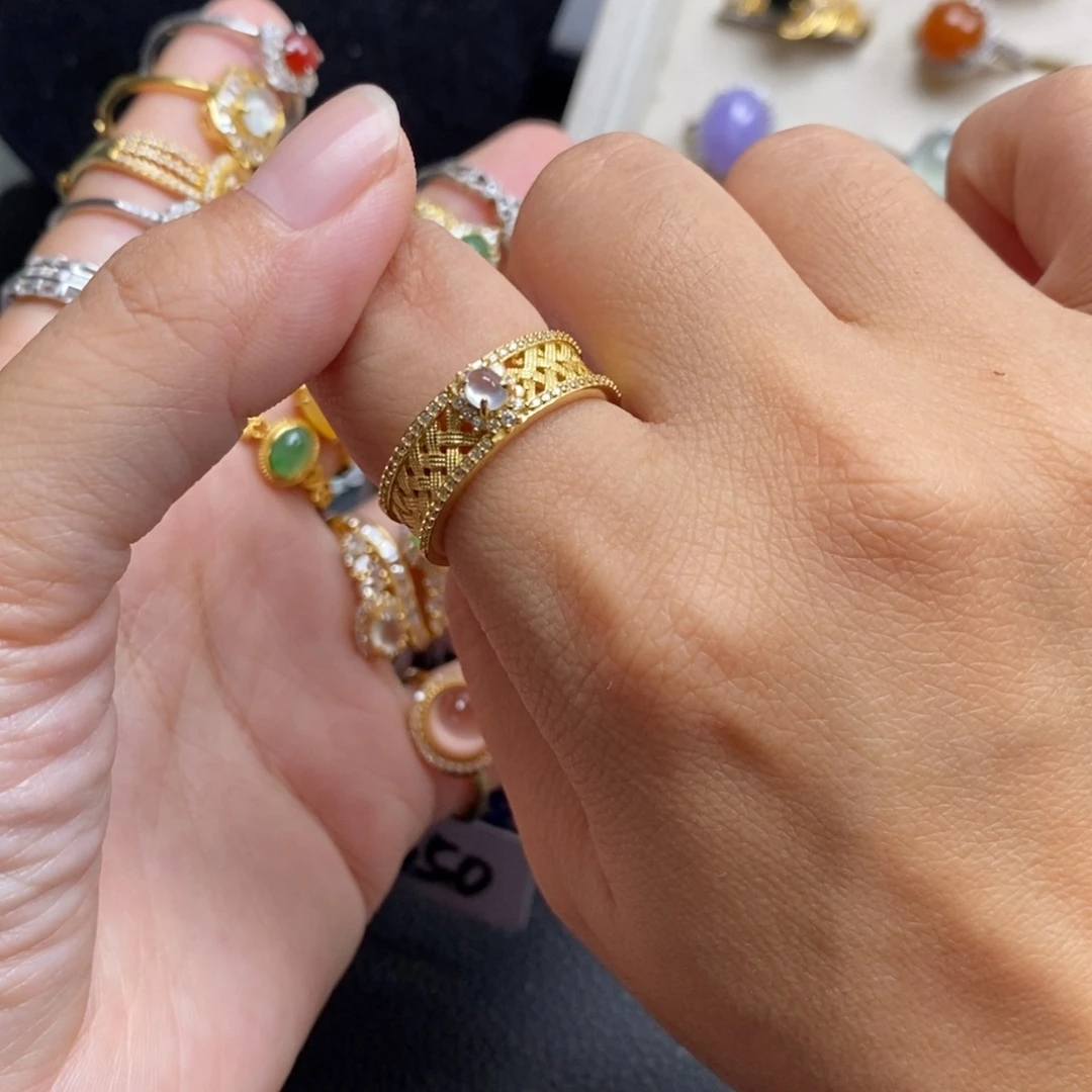 银S925镶嵌戒指翡翠