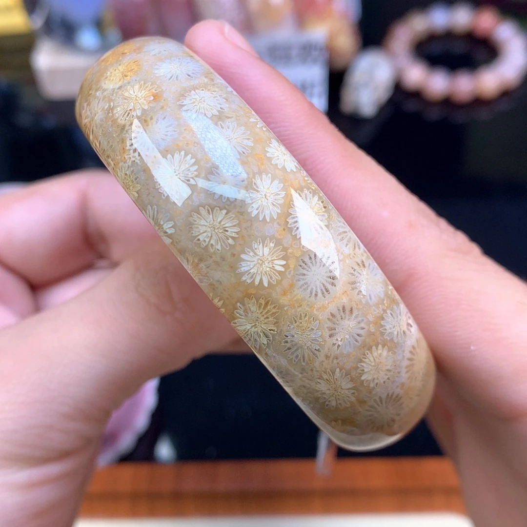 【闪购商品】颈饰未镶嵌硅化珊瑚（珊瑚玉）51号雏菊皮花57.7圈