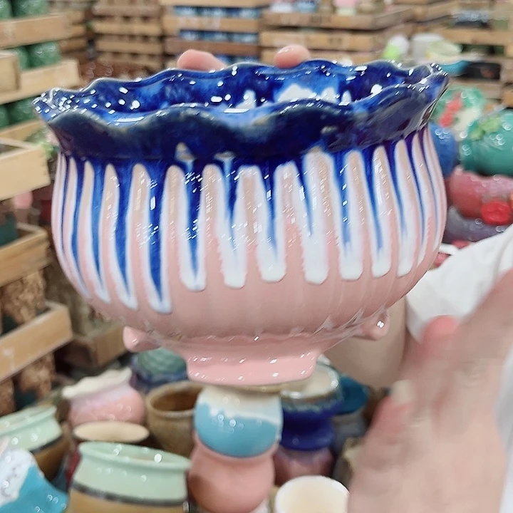 有孔.凑单10元陶瓷花盆发货！