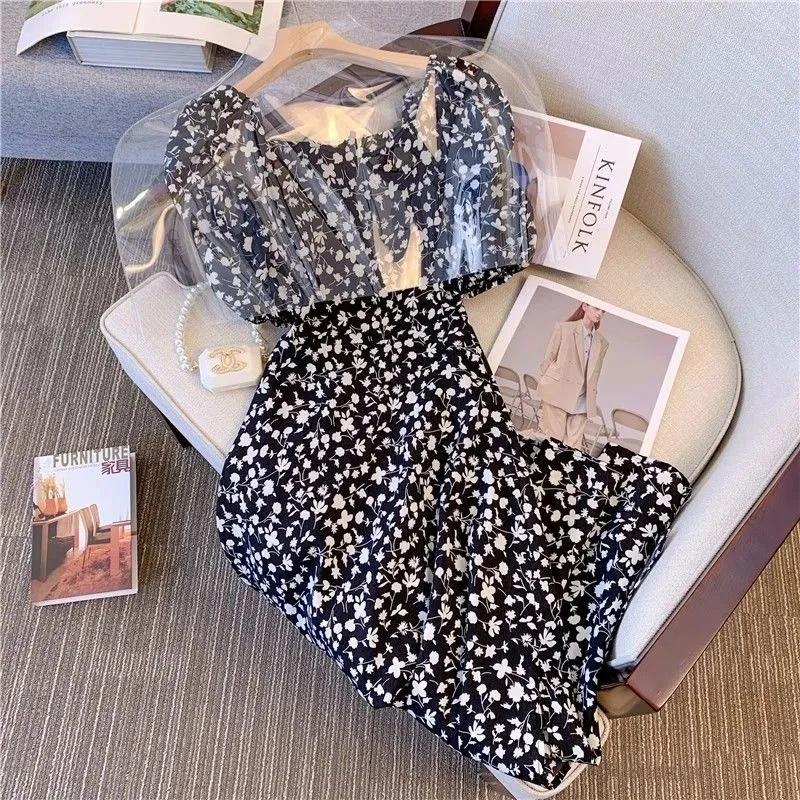 气质洋气优品裙子，下单前请看实物法式显海高干文女主碎花连衣裙