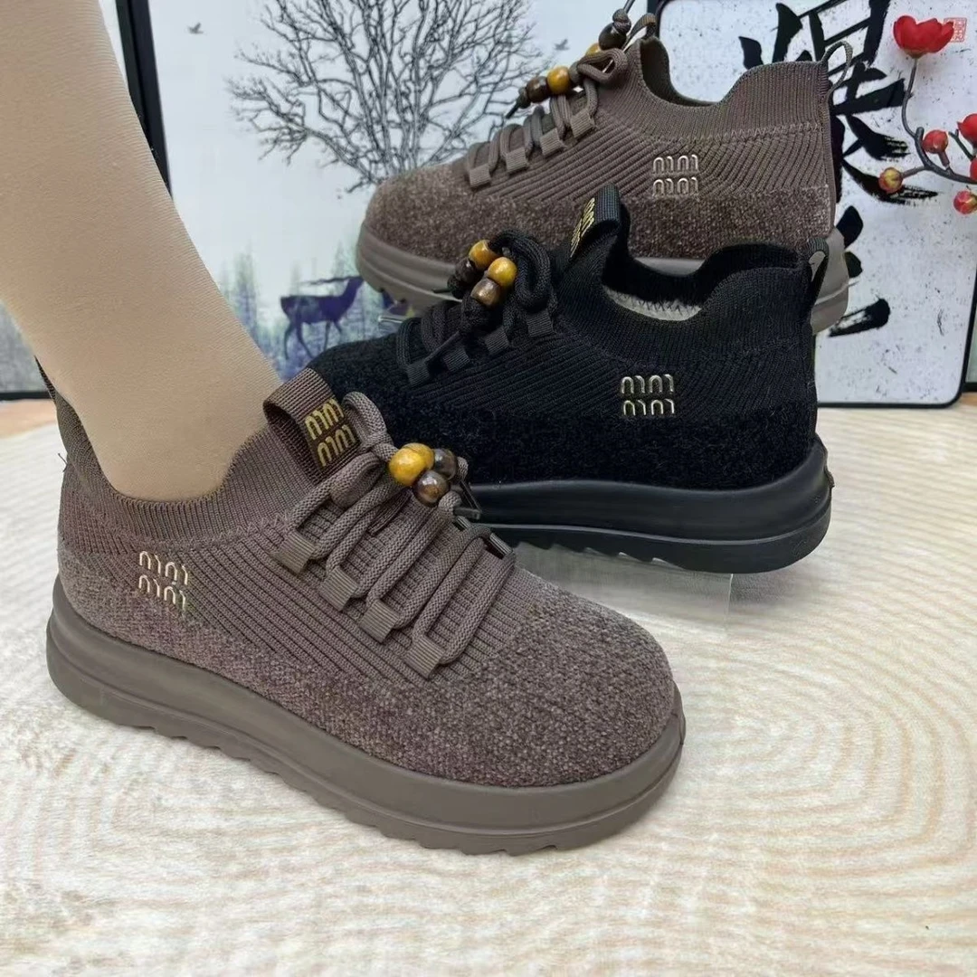 冬季布鞋加绒新款保暖棉鞋女款妈妈厚底秋冬休闲加厚雪地防滑平底