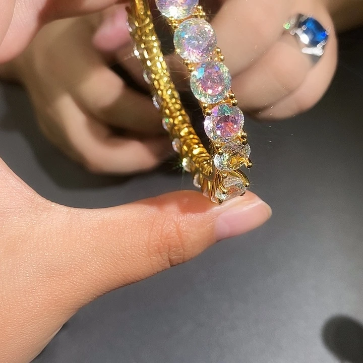 纯铜石英石彩手镯