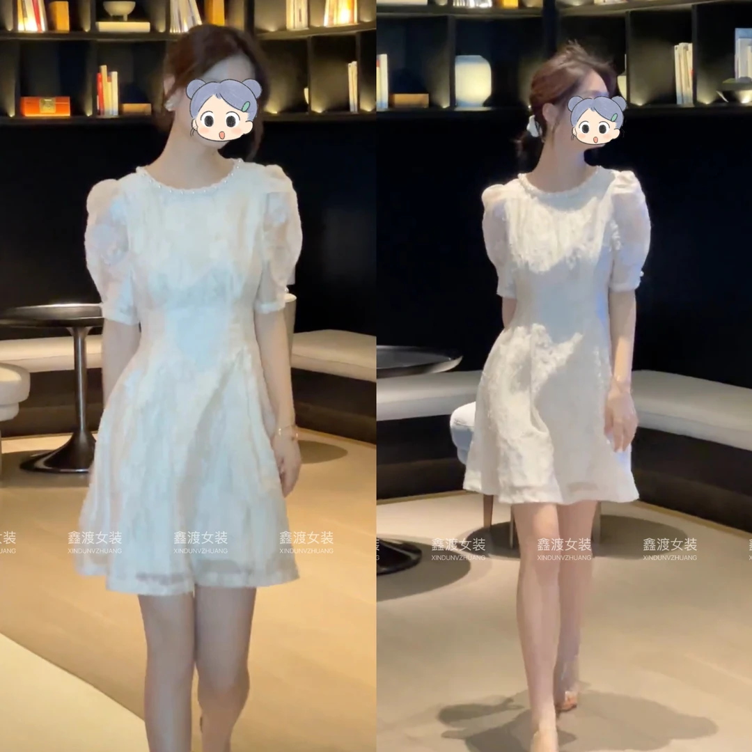 2025春夏新款时尚显瘦气质女士网红洋气连衣裙百搭款D6733