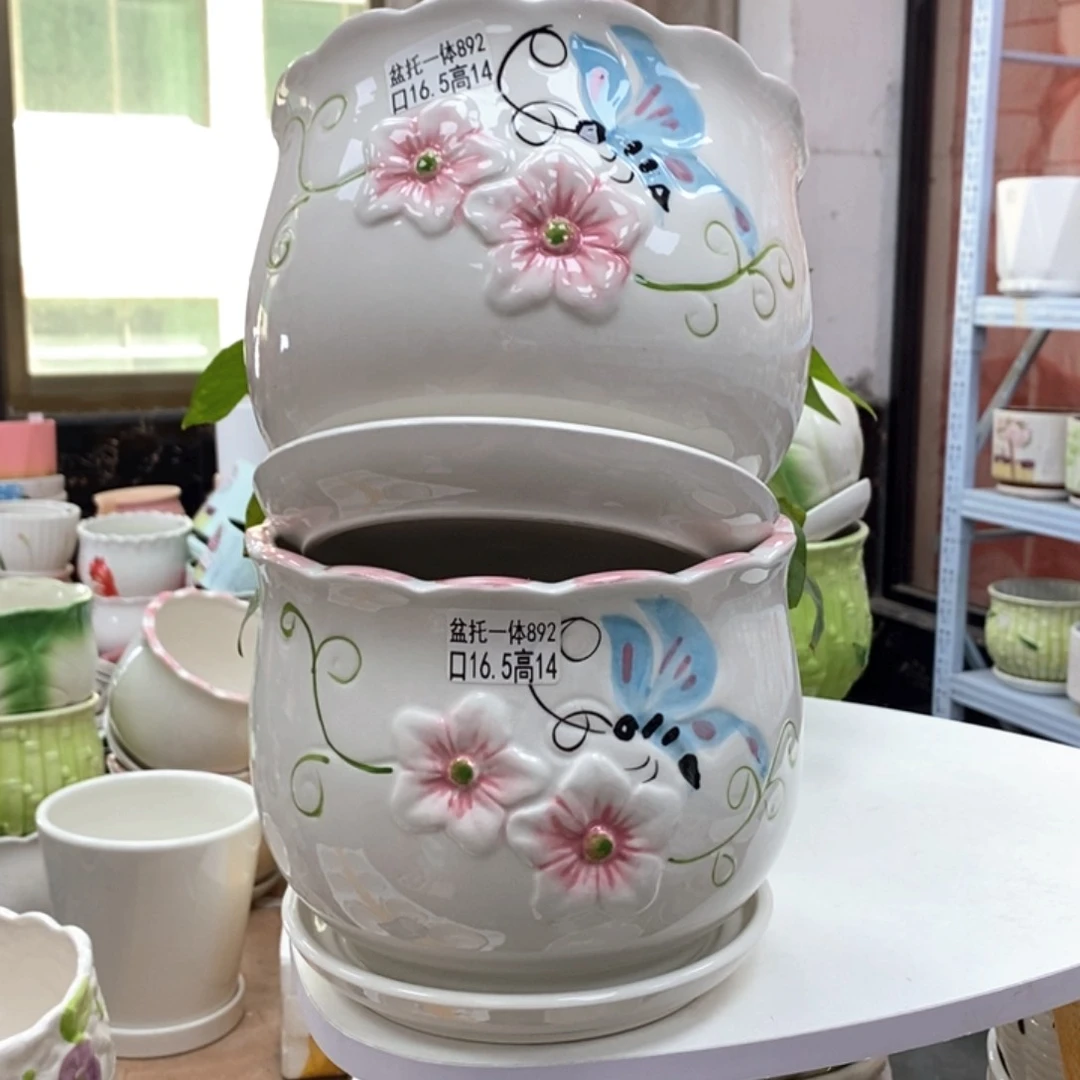 夏西陶瓷花盆@@5892