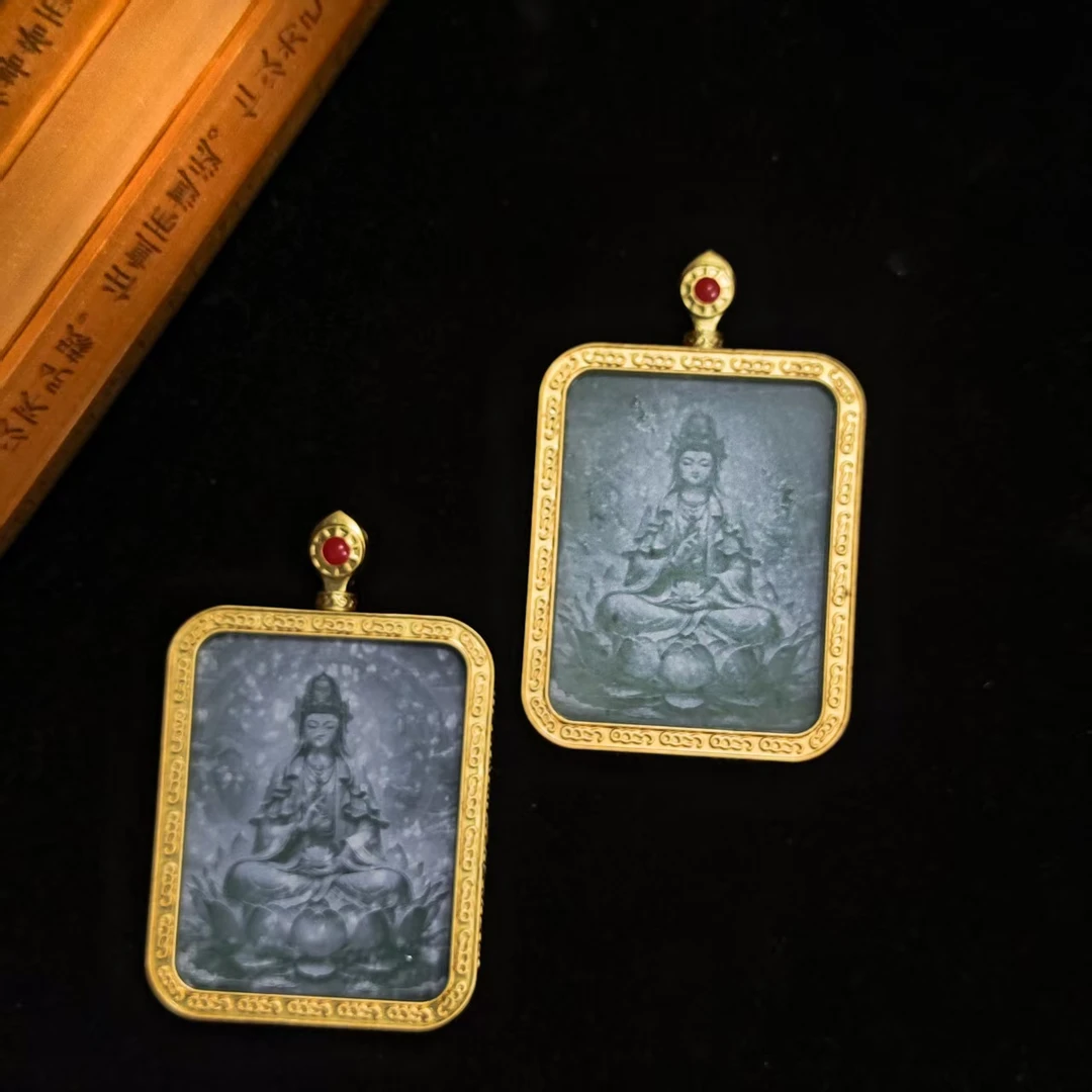 AT5450【福嘟嘟珠宝】A货翡翠观音吊坠-配麻花链-多样性只发一件