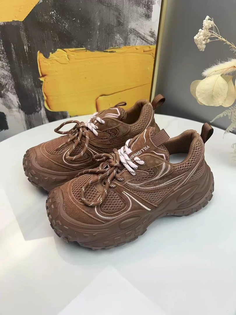 【格调鞋铺】柯美度专柜正品棕色牛皮厚底休闲老爹鞋1629