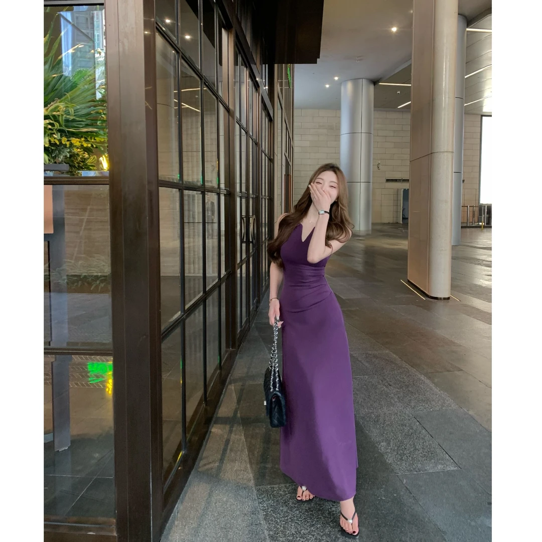 SZA【梦蝶初遇】夏季新款气质V领无袖高级感收腰显瘦连衣裙A-2097