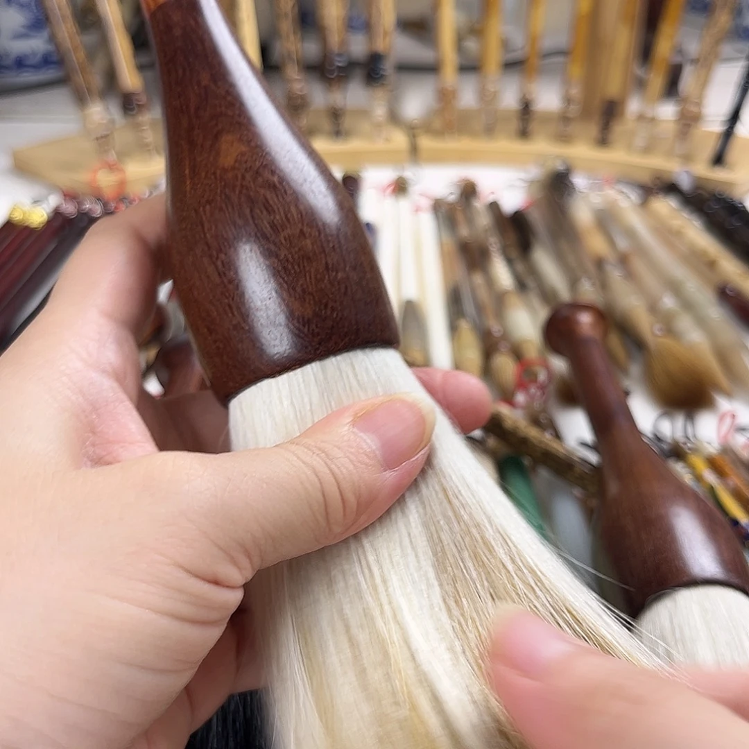 红酸枝狼羊兼毫斗笔出锋10.5口径3.4左右