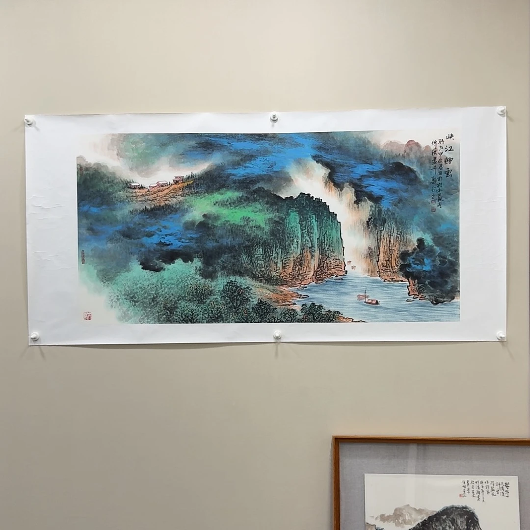 国画张绪洪纯手绘山水画140✖️70 终身保真