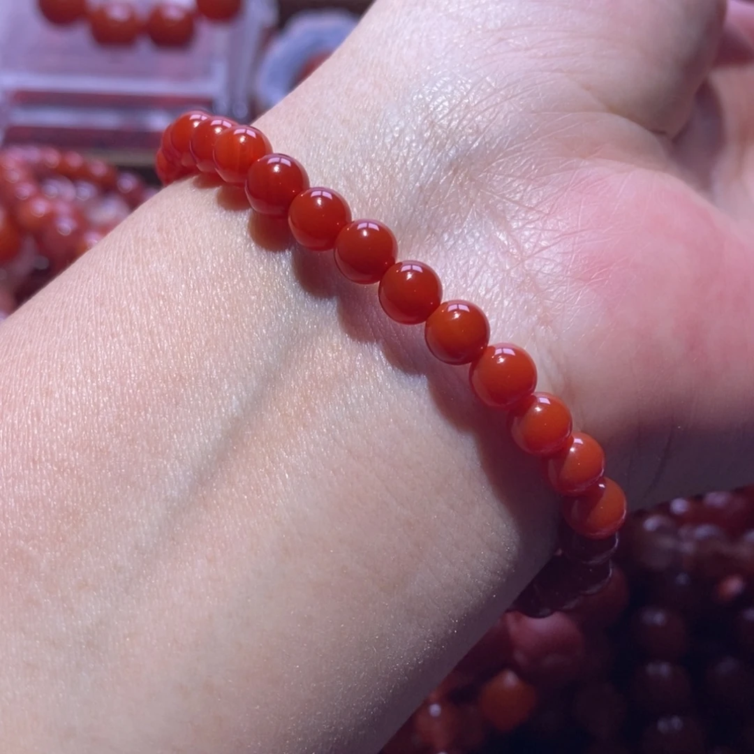 南红玛瑙未镶嵌手链卡6.0