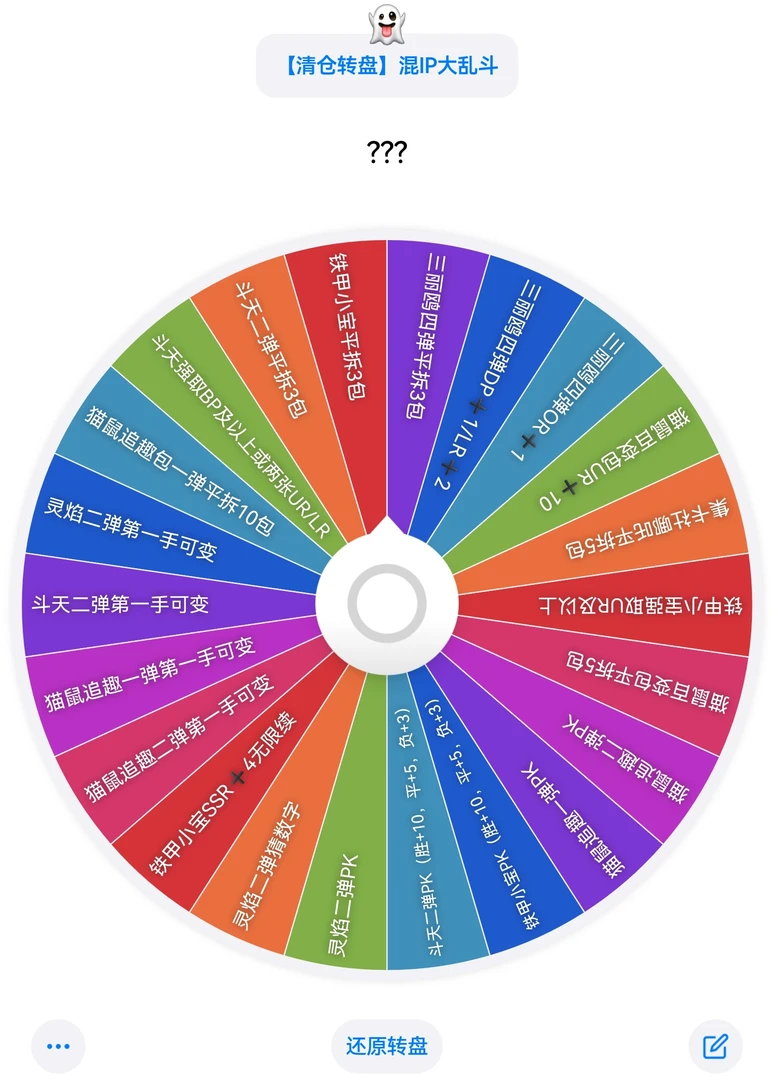 【清仓转盘】混IP大乱斗