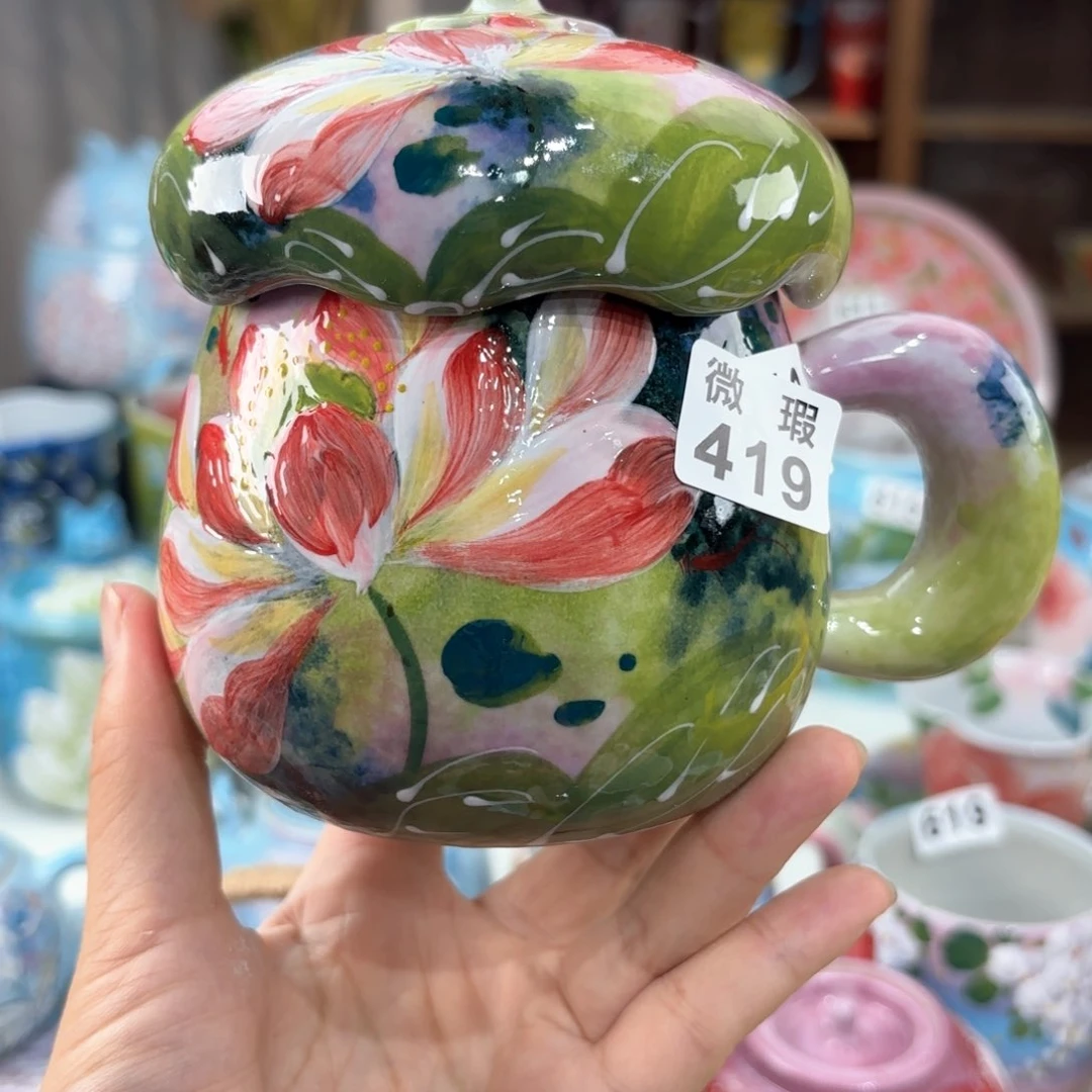 景德镇手绘高温釉下彩陶瓷茶具