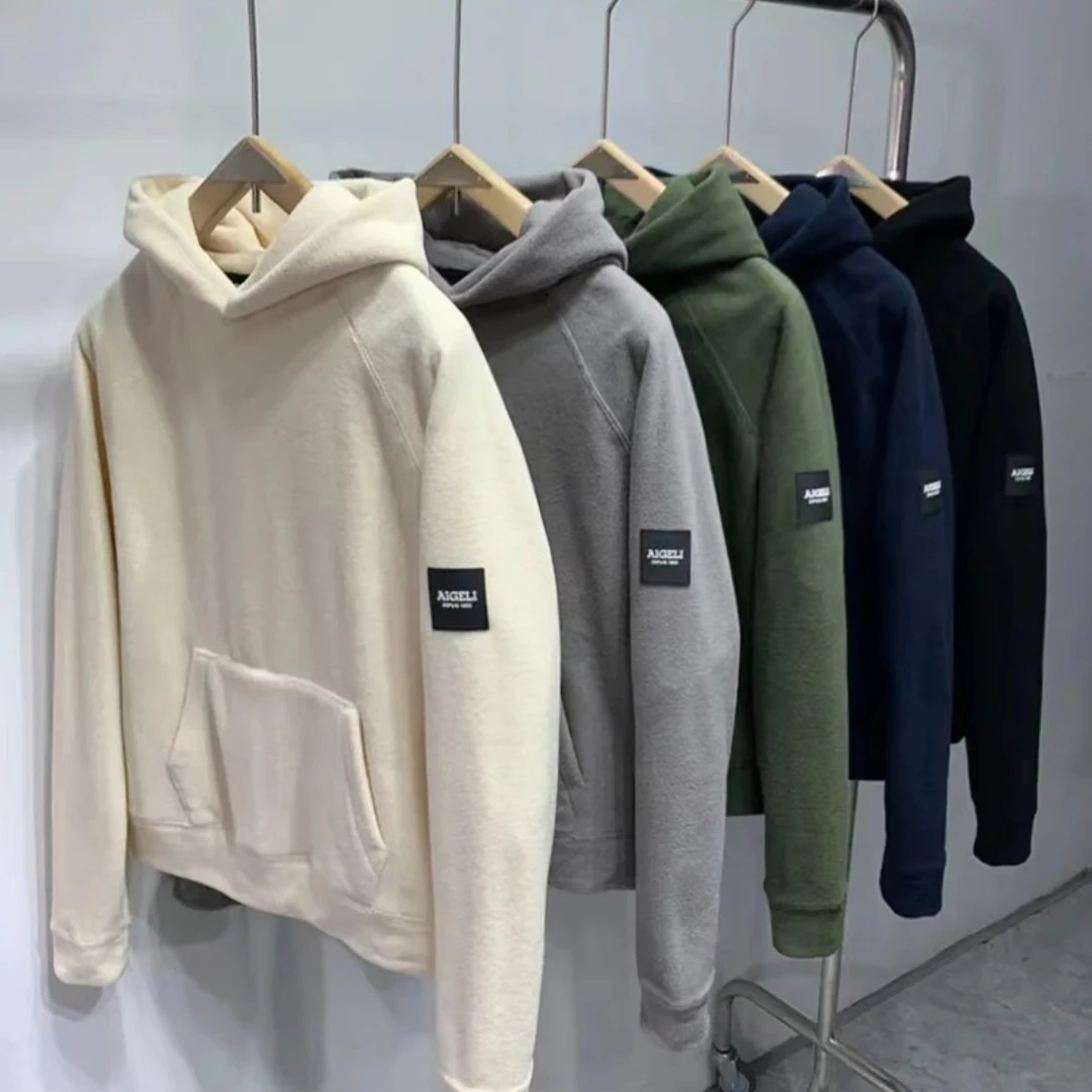 重磅500G摇粒绒！男女同款情侣款加厚连帽休闲宽松抓绒卫衣8295