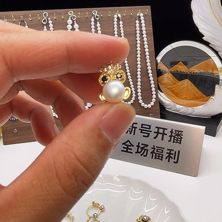 吊坠(不含链)银S925镶嵌淡水珍珠