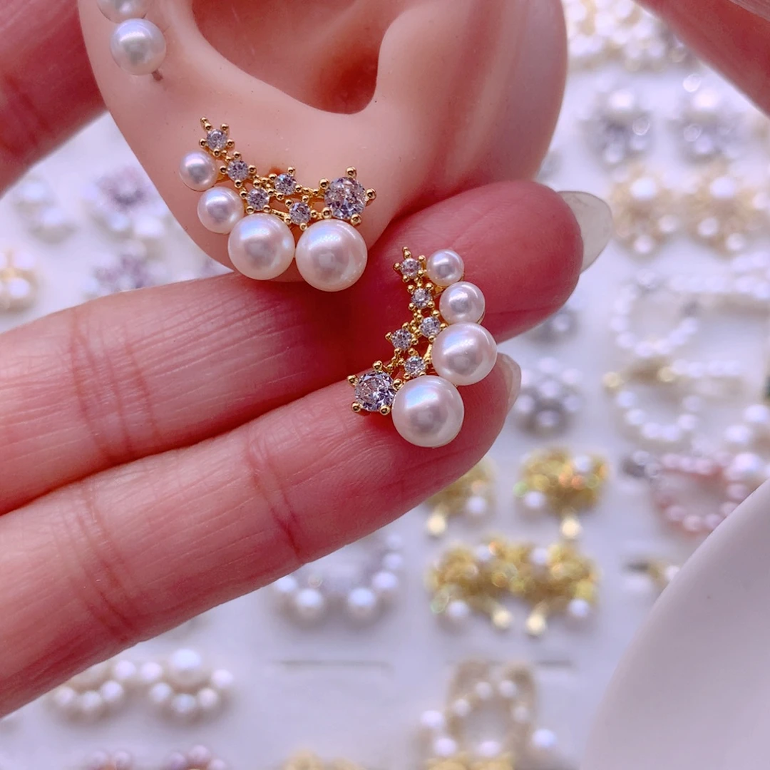 合金耳饰淡水珍珠