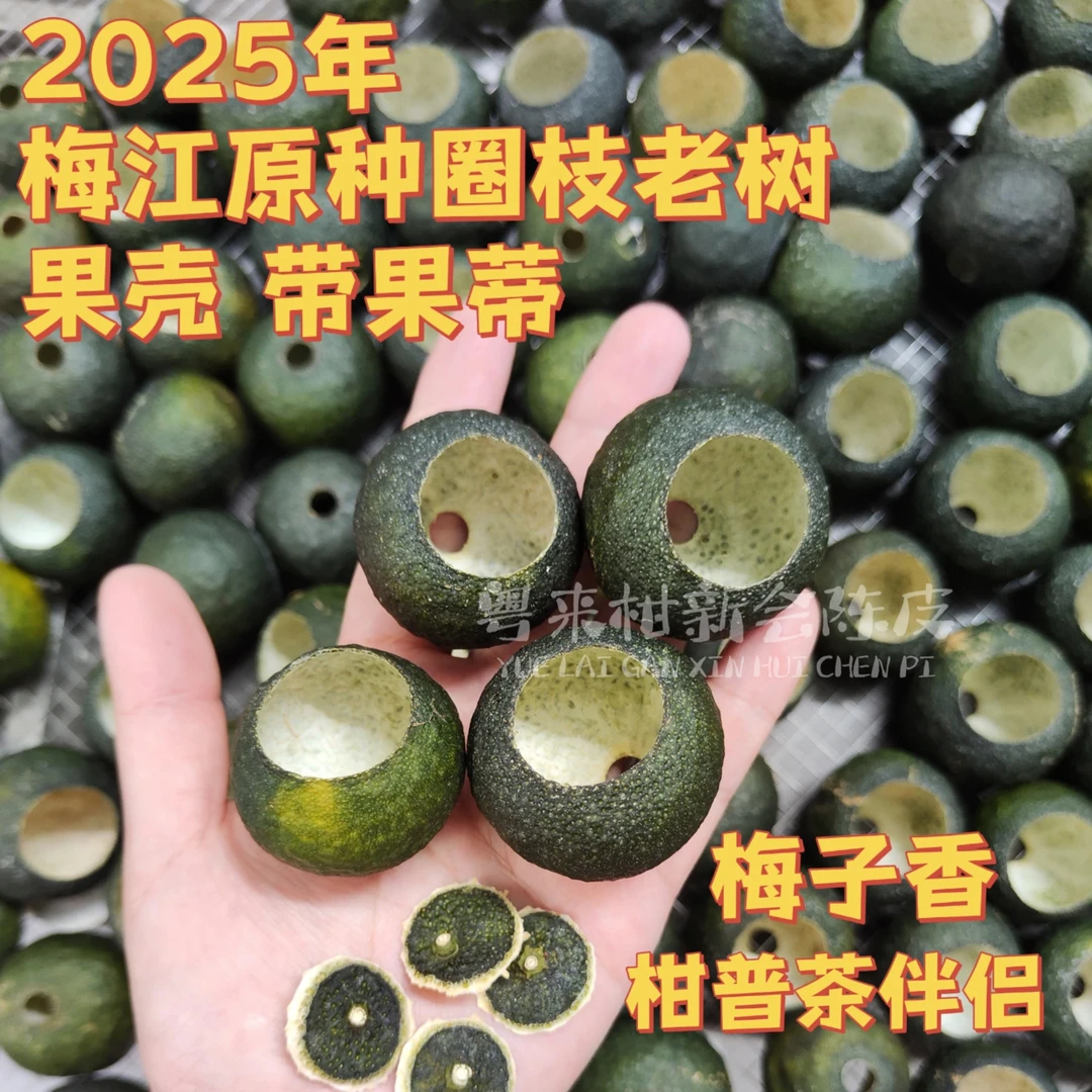 【梅江柑壳】2025年梅江原种圈枝老树 小青柑壳有果蒂 柑普茶伴侣