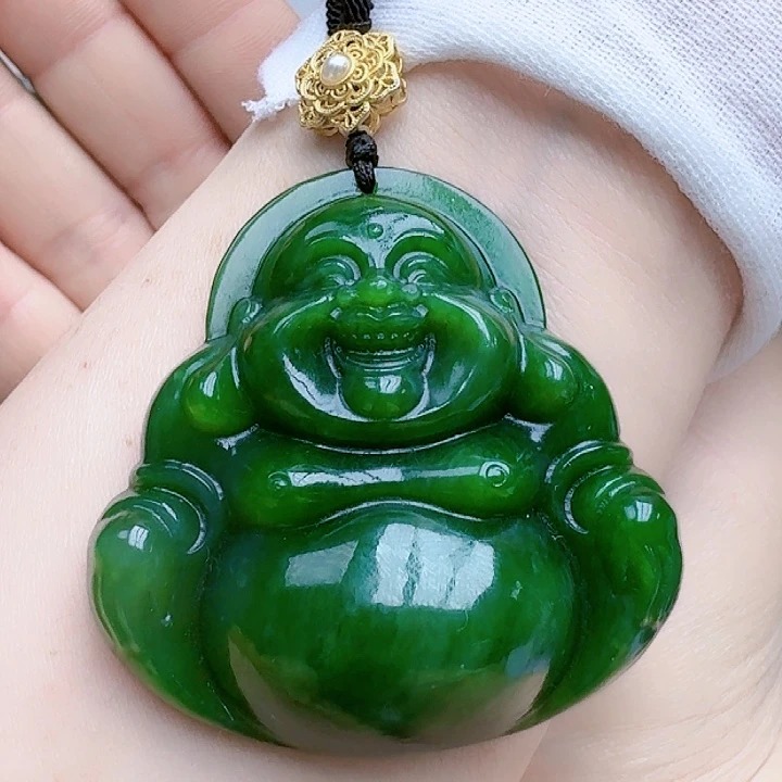 和田玉（碧玉）挂坠未镶嵌微包容