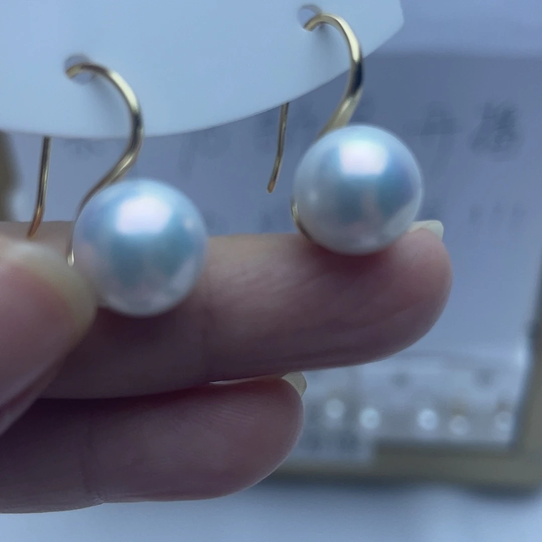 银S925镶嵌淡水珍珠耳饰