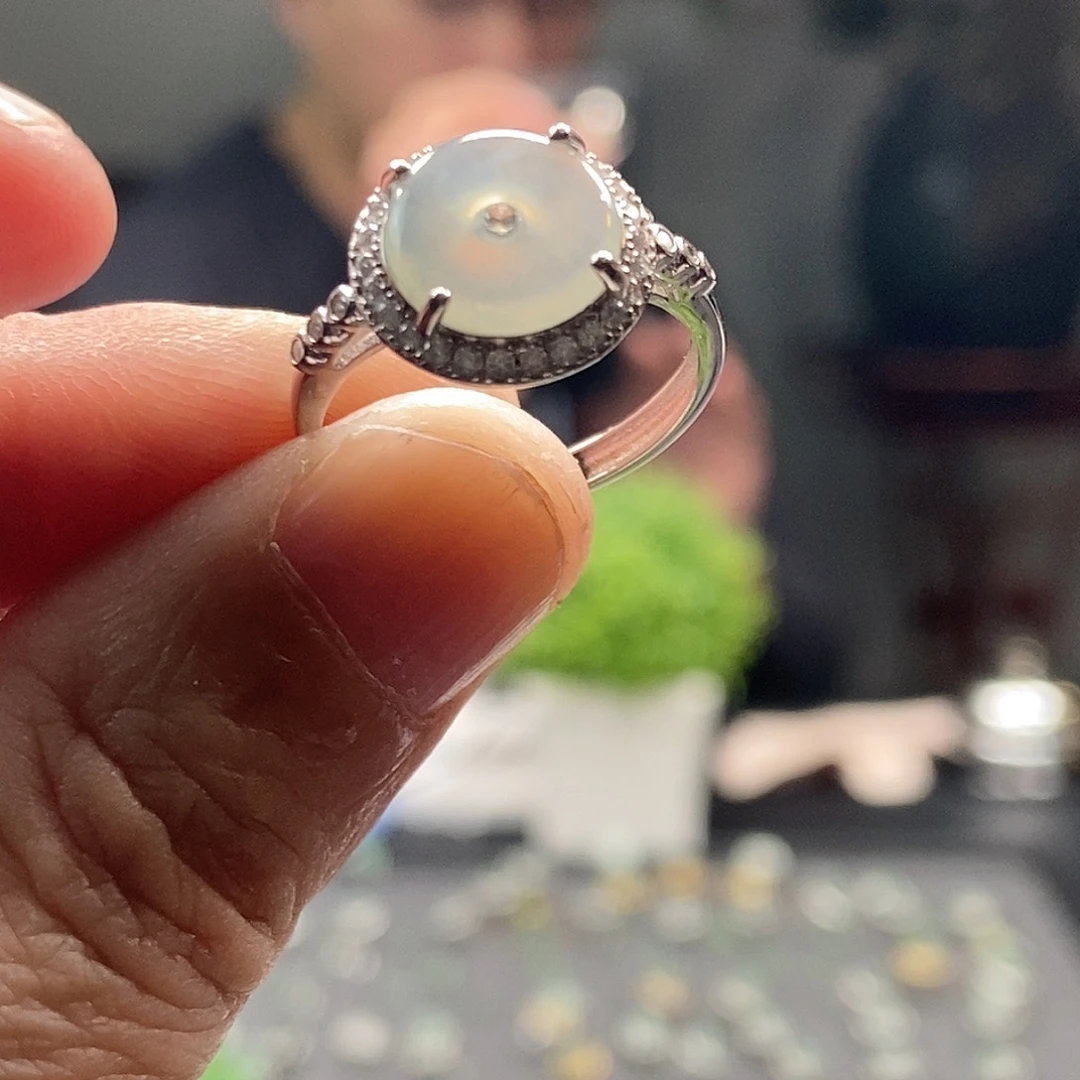 翡翠银S925镶嵌戒指