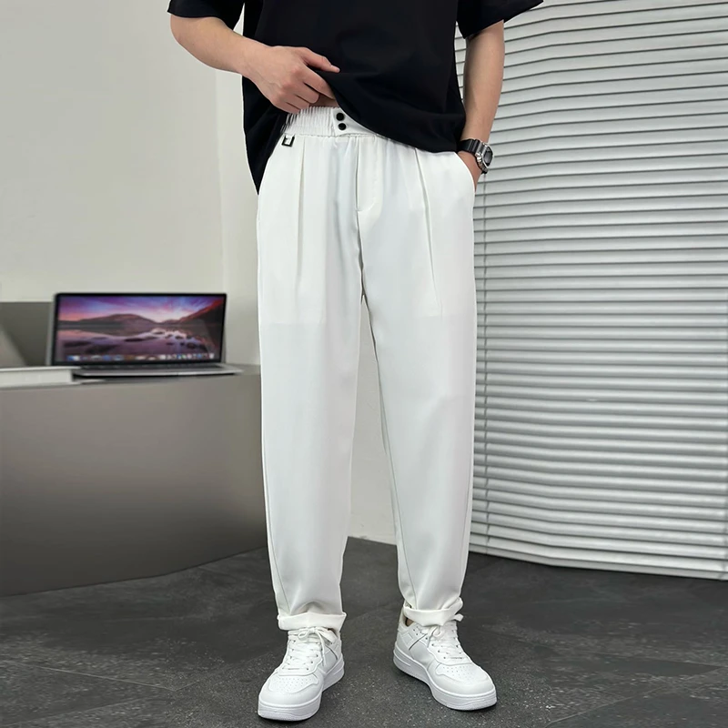 【退货补运费】夏季薄款透气舒适男士时尚休闲裤垂感百搭长裤子K501