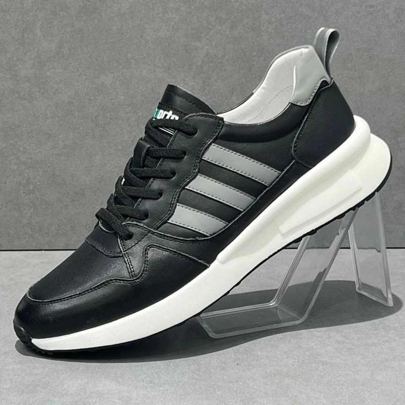 鞋子男潮鞋新款运动鞋男款真皮透气头层牛情侣款韩版透气帆布鞋子