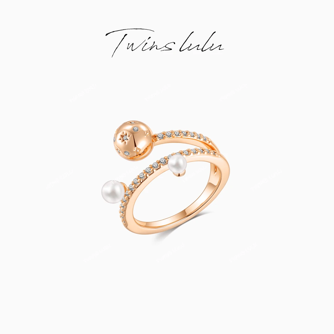 TWINS LULU 流光风 轻奢小众百搭精致氛围感珠珠戒指TSS7756