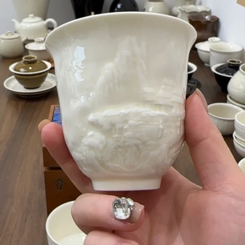 微瑕 孤舟缩影杯 不带礼盒