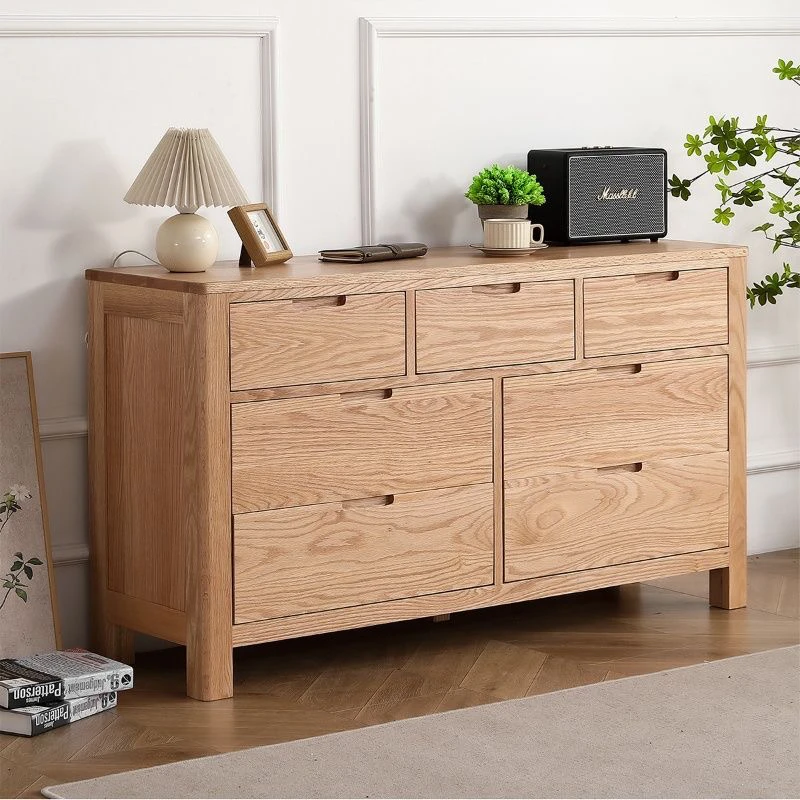 全实木五斗柜卧室七斗柜家居收纳柜橡木柜子现代简约抽屉储物柜子