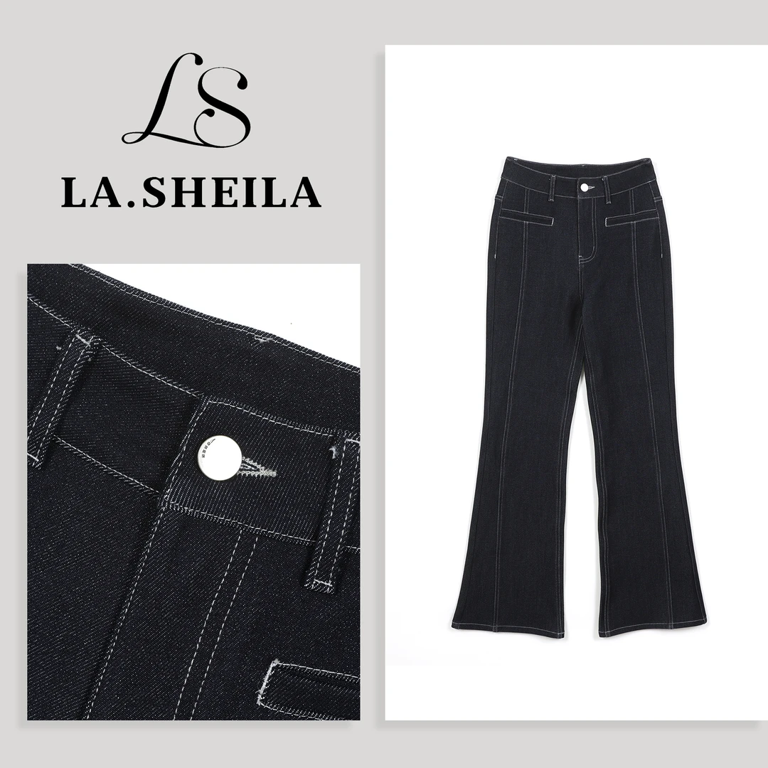 LA.Sheila今日王炸 “恶魔之眼”遮肉喇叭牛仔裤253-KZ/0902-2528