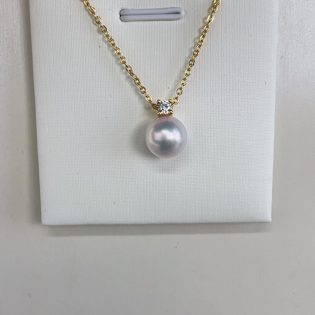 定制海水珍珠银S925镶嵌项链