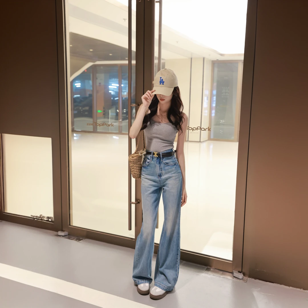 【冰月蓝】梨形天菜2025夏季薄款高腰牛仔裤女款爆款2025新款