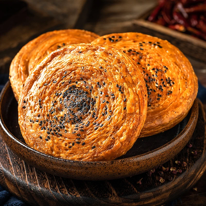 非遗技艺・黄师兄纯手工军屯锅盔240g（3个/盒）夜宵速食方便食品